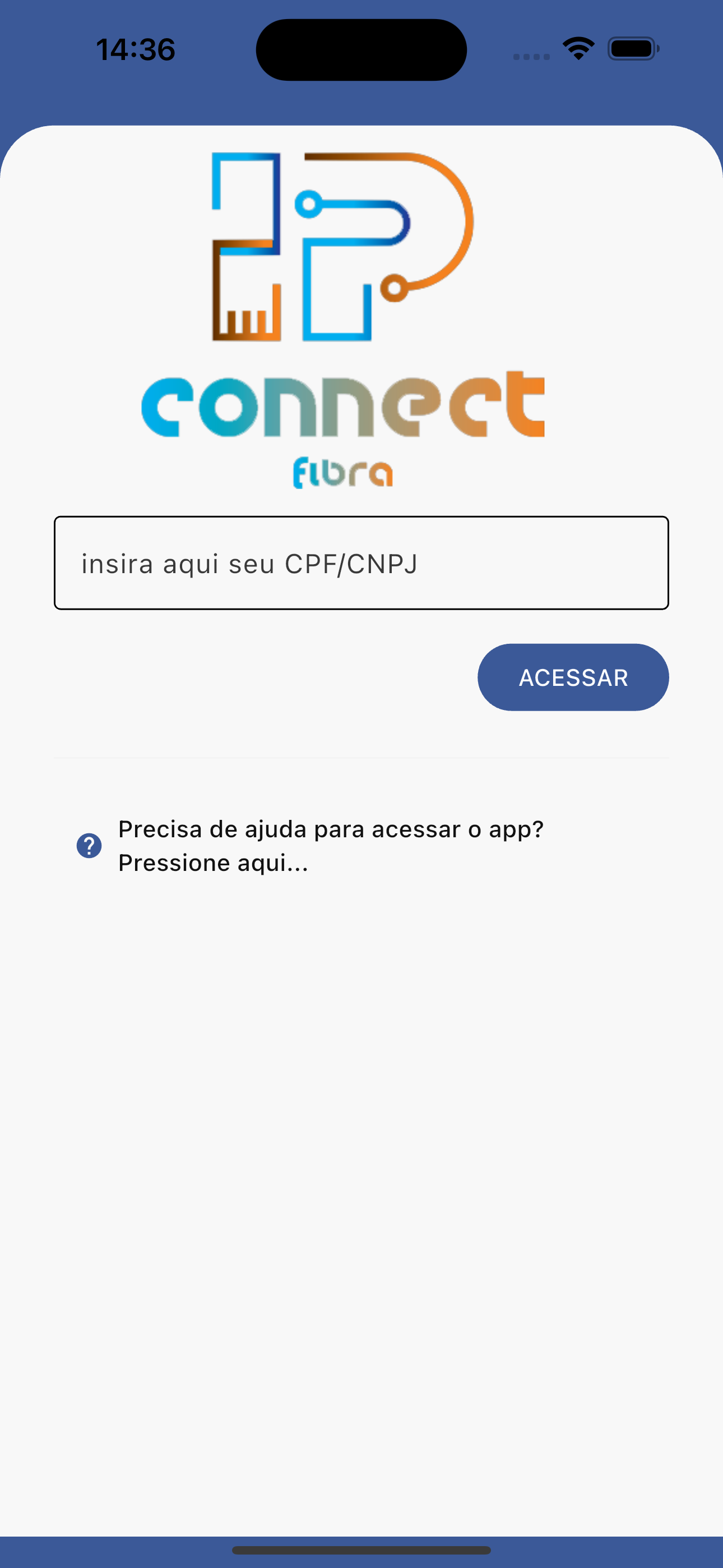 Tela de login personalizada do aplicativo